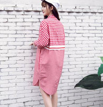 画像をギャラリービューアに読み込む, チェックシャツラインワンピース