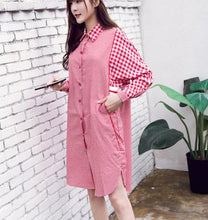 画像をギャラリービューアに読み込む, チェックシャツラインワンピース