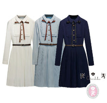 画像をギャラリービューアに読み込む, 【佐藤ノア様、高田もも様 ご着用】長袖リボンプリーツワンピース