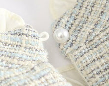 画像をギャラリービューアに読み込む, ツイード袖レースブローチ付きワンピース