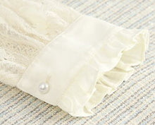 画像をギャラリービューアに読み込む, ツイード袖レースブローチ付きワンピース