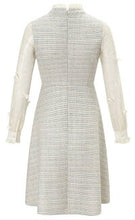 画像をギャラリービューアに読み込む, ツイード袖レースブローチ付きワンピース