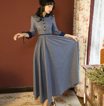 画像をギャラリービューアに読み込む, 【竹内美宥 様ご購入】七分袖ネイビーレトロワンピース