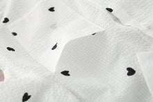 画像をギャラリービューアに読み込む, ホワイト ハートドット ウエスト絞り ワンピース