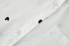 画像をギャラリービューアに読み込む, ホワイト ハートドット ウエスト絞り ワンピース