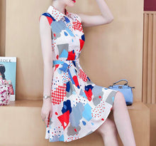 画像をギャラリービューアに読み込む, ポップ カラー ノースリーブミニワンピース