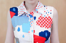 画像をギャラリービューアに読み込む, ポップ カラー ノースリーブミニワンピース