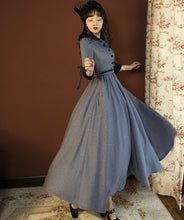 画像をギャラリービューアに読み込む, 【竹内美宥 様ご購入】七分袖ネイビーレトロワンピース